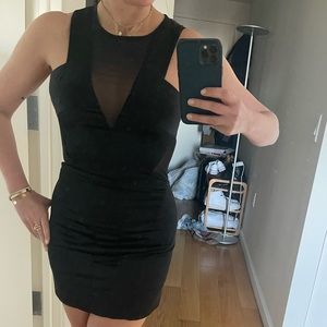 All Saints - Sleeveless Mini Satin Dress with Mesh Cut outs